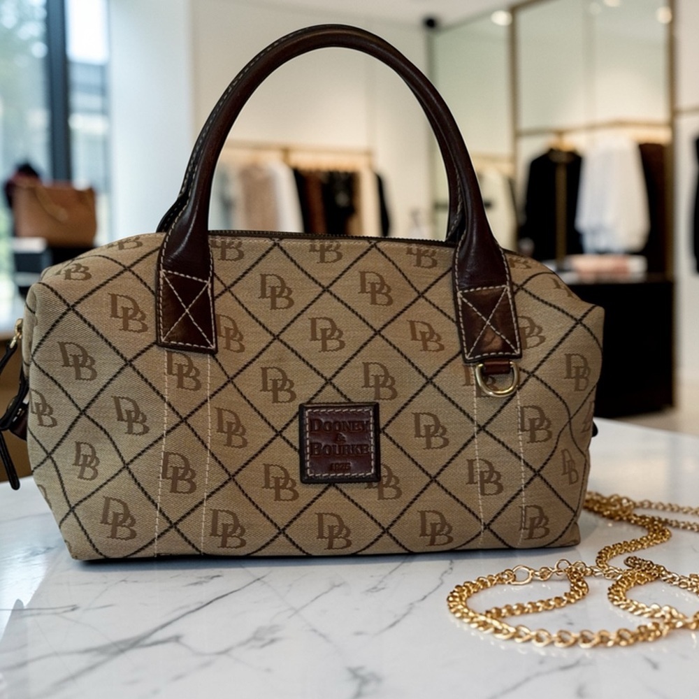 Dooney & Bourke Signature Canvas Small Duffle Limited Edition Leather/Canvas
